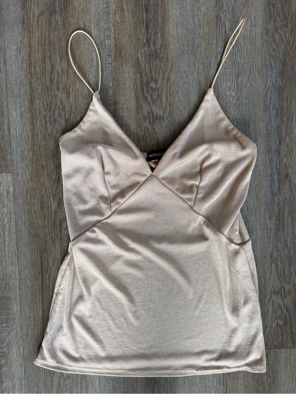 PrettyLittleThing Shimmery Cream Cami Slip Top
